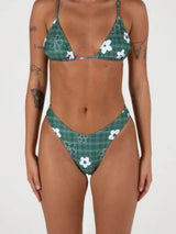 All Day Triangle Bottoms - Gingham Green SWIM BOTTOMS InnerRelm 