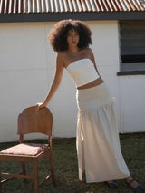 Nadia Maxi Skirt - Reverb Moonbeam Check SKIRTS AFENDS 