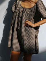 Chloe Dress - Maple Gingham MINI DRESSES THE BARE ROAD 