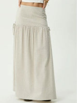 Nadia Maxi Skirt - Reverb Moonbeam Check SKIRTS AFENDS 