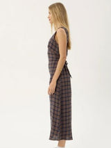 Tully Seersucker Maxi Dress - Shev Indigo Check MAXI DRESSES AFENDS 