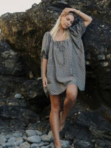 Chloe Dress - Maple Gingham MINI DRESSES THE BARE ROAD 
