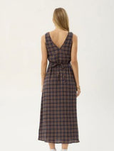 Tully Seersucker Maxi Dress - Shev Indigo Check MAXI DRESSES AFENDS 