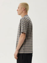 Eureka Boxy Tee - Olive Stripe T-SHIRT AFENDS 