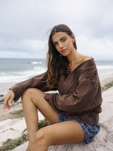 Amber Wrap Jacket - Chocolate JACKET THE BARE ROAD 