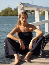 Contrast Linen Track Pant - Ocean PANTS RHYTHM 