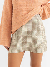 Luca Check Mini Skirt - Natural SKIRTS RHYTHM 