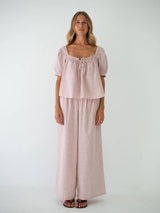 Ivy Pant Dusty Rose Check PANTS THE BARE ROAD 