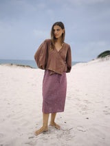 Ella Wrap Top Chocolate TOP THE BARE ROAD 