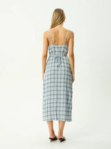 Lagoon Seersucker Midi Dress - Overcast Check MIDI DRESS AFENDS 