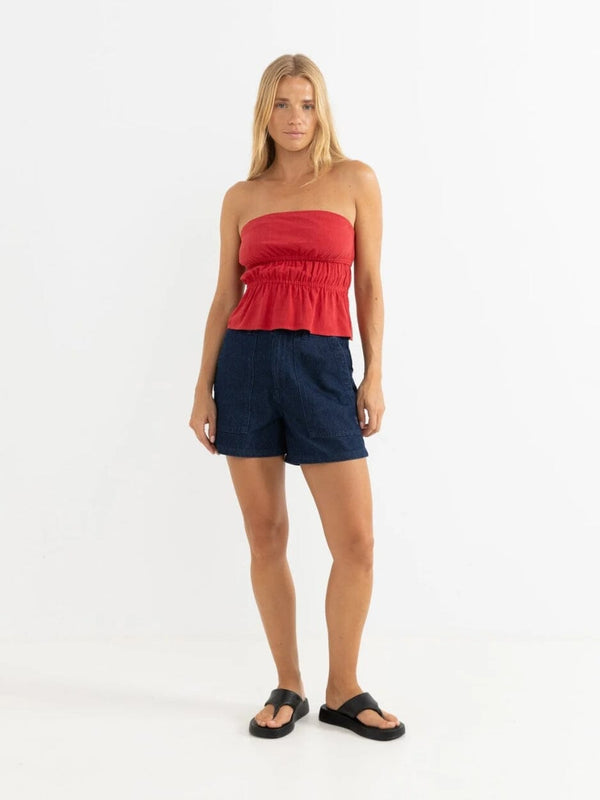 Nadia Strapless Top - Fire TOP RHYTHM 