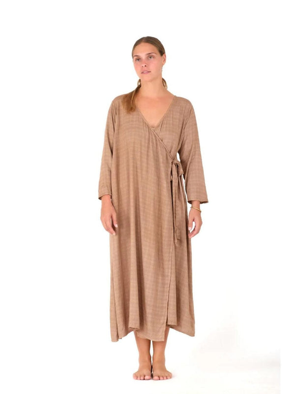 Santo Organic Sugarcane Wrap Dress - Coconut DRESSES Zaya & Kai 