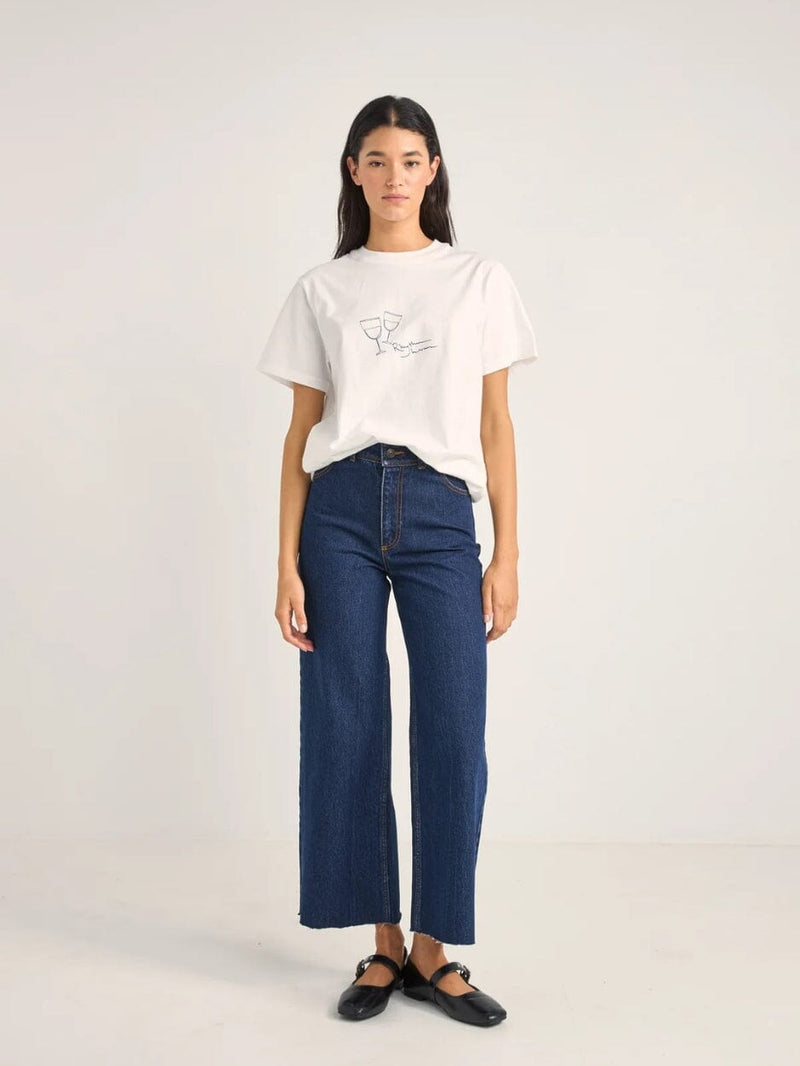Vino Boyfriend Tee - White T-SHIRT RHYTHM 