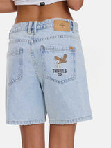 Billie Low Rise Baggy Embro Short - Serenity Blue SHORTS THRILLS 