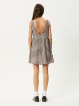 Jesse Seersucker Mini Dress - Coffee Check MINI DRESSES AFENDS 