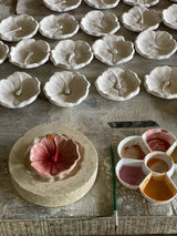 Hibiscus Ceramic Incense Holder - Sunset Red INCENSE HOLDER IN TIME INCENSE 