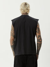Mix Up Sleeveless Tee - Stone Black TANK TOP AFENDS 