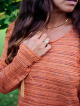 Signature Stripe Sweater - Tangerine JUMPER ORBIT THE LABEL 