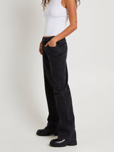 95 Mid Baggy Washed Black Jeans - Heidi JEANS ABRANDJEANS 