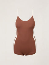 Lily Rib Cross Back Surf Short One Piece - Chocolate ONE PIECE RHYTHM 