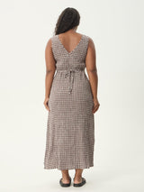 Base Seersucker Maxi Dress - Coffee Check MAXI DRESSES AFENDS 