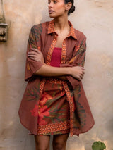 Cuban Tropical Shirt - Coffee BUTTON UP WANDERING FOLK 