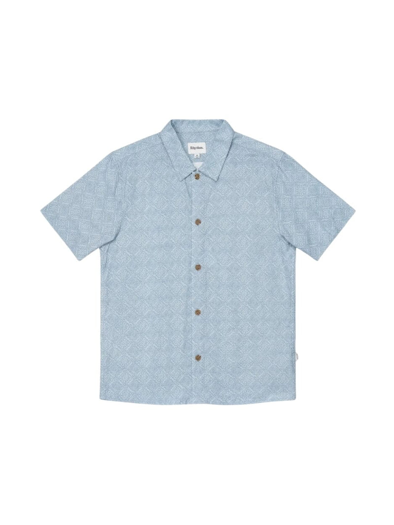 Tile Ss Shirt - Blue BUTTON UP RHYTHM 