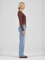 Pointelle Classic Long Sleeve Top - Chocolate LONG SLEEVE ROLLAS JEANS 