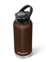 950mL Insulated Drink Bottle w/ Straw Lid - BPA and Toxic Free - Chocolate Brown