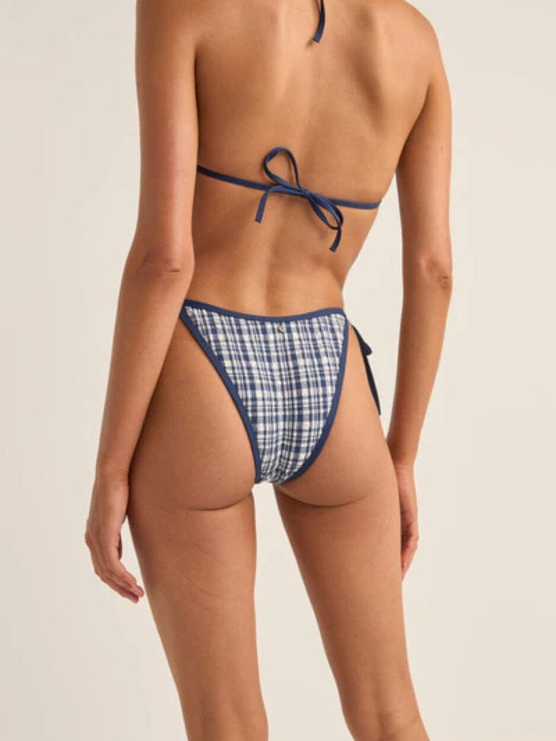 London Check Tie Side Hi Cut Pant - Navy SWIM BOTTOMS RHYTHM 