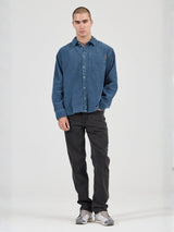 Campus Chunky Cord Long Sleeve Shirt - Washed Blue LONG SLEEVE ROLLAS JEANS 