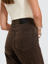 Holly High Rise Flocked Denim Jean - Dark Chocolate PANTS THRILLS 