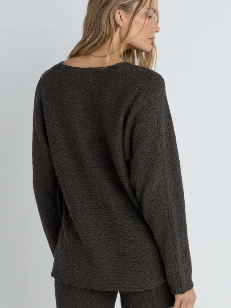 Adele Oversized Long Sleeve Knit Top - Graphite TOP RHYTHM 