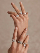 Pebble Moonstone Silver Stacker RINGS TONIMAY 