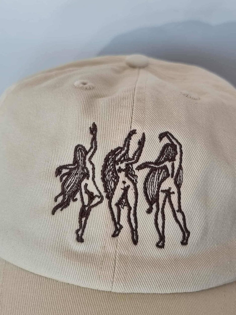 Unisex Recycled Cotton Embroidered Adjustable Cap - Cream CAPS PEOPLE4OCEAN 