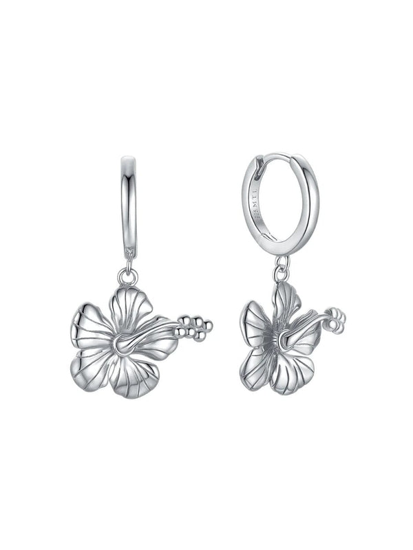 Hibiscus Hoops Sterling Silver EARRINGS MALAKAI THE LABEL 