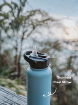 950mL Insulated Drink Bottle w/ Straw Lid - BPA and Toxic Free - Bay Blue INSULATED DRINK BOTTLE PROJECT PARGO 