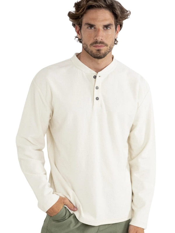 Vintage Terry Ls Henley - Natural LONG SLEEVE RHYTHM 