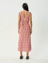 Position Seersucker Maxi Dress - Red Check MAXI DRESSES AFENDS 