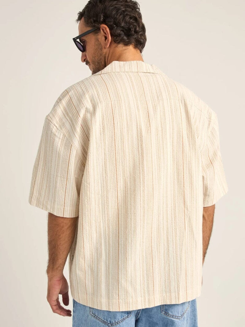 Benny Relaxed Stripe Ss Shirt - Cream BUTTON UP RHYTHM 