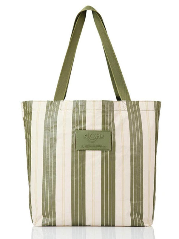 Market Stripe Reversible Tote Olive/Sandstone TOTE BAG ALOHA COLLECTION 