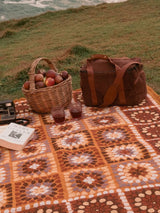 Granny Square Throw - Chai PICNIC BLANKETS WANDERING FOLK 