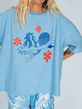Artist Tee - Oversized Bias 'Cloud Surfing' by Easty Beasty - Sky Blue T-SHIRT ATMOSEA 