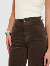 Holly High Rise Flocked Denim Jean - Dark Chocolate PANTS THRILLS 
