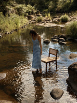Lagoon Seersucker Midi Dress - Overcast Check MIDI DRESS AFENDS 