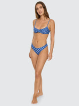 High Speed Check Reversible Classic Bikini Bottom - Guardian Navy SWIM BOTTOMS THRILLS 