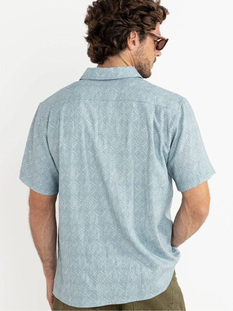 Tile Ss Shirt - Blue BUTTON UP RHYTHM 