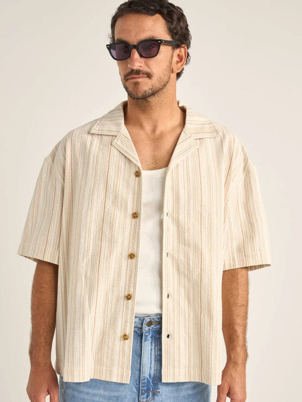 Benny Relaxed Stripe Ss Shirt - Cream BUTTON UP RHYTHM 