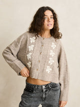 Blanca Floral Crop Cardigan - Natural PANTS RHYTHM 