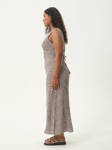Base Seersucker Maxi Dress - Coffee Check MAXI DRESSES AFENDS 